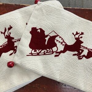 Pottery Barn Sleigh and Reindeer Holiday Pillow Cover